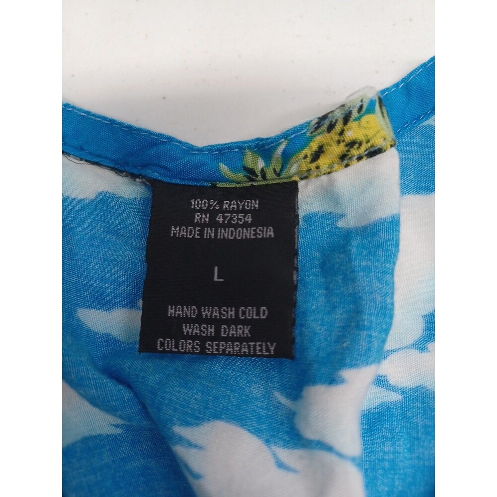 Colorful Hawaiian Dress Sz L Embellished Beaded Palms Floral Pineapple Sequins - Picture 11 of 12